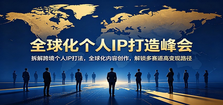 全球化个人IP打造峰会：拆解跨境个人IP打法，全球化内容创作，解锁多赛道高变现路径-资源后花园