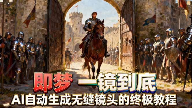 即梦AI一镜到底终极教程，智能补帧+运镜技巧，AI自动生成无缝丝滑长镜头高效出片-资源后花园