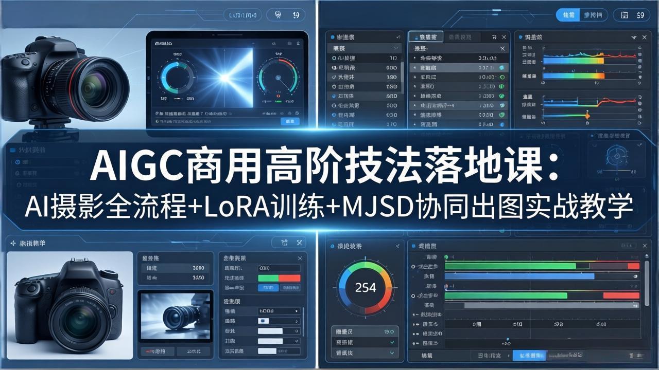 AIGC商用高阶技法落地课：AI摄影全流程+LoRA训练+MJSD协同出图实战教学-资源后花园
