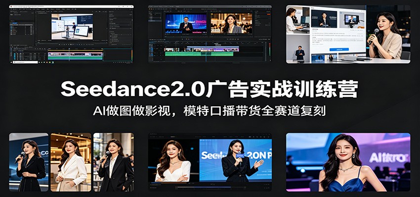 Seedance2.0广告实战训练营：AI做图做影视，模特口播带货全赛道复刻-资源后花园