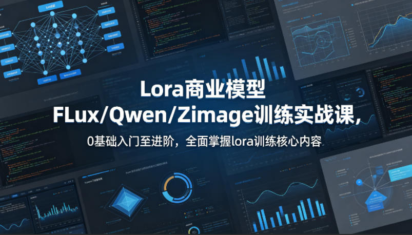 系统性学习Lora商业模型FLux／Qwen／Zimage训练实战课，0基础入门至进阶，全面掌握lora训练核心内容-资源后花园