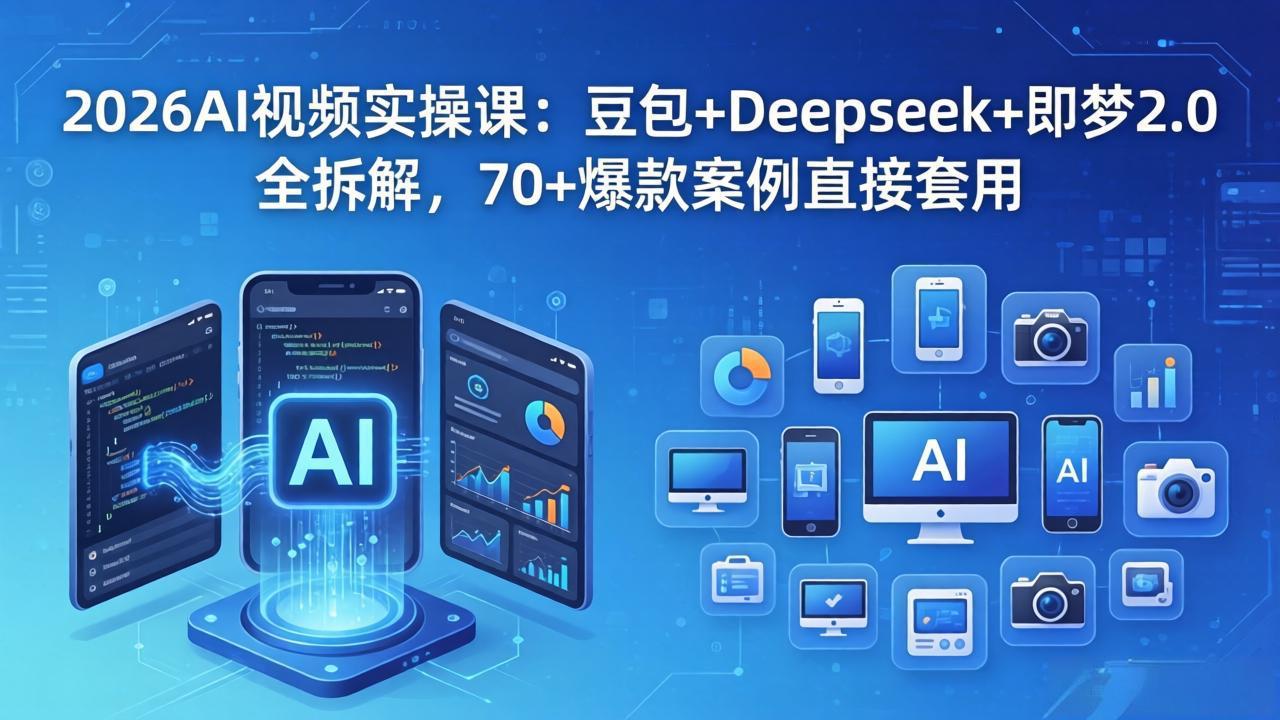 2026AI视频实操课：豆包+Deepseek+即梦2.0全拆解，70+爆款案例直接套用-资源后花园