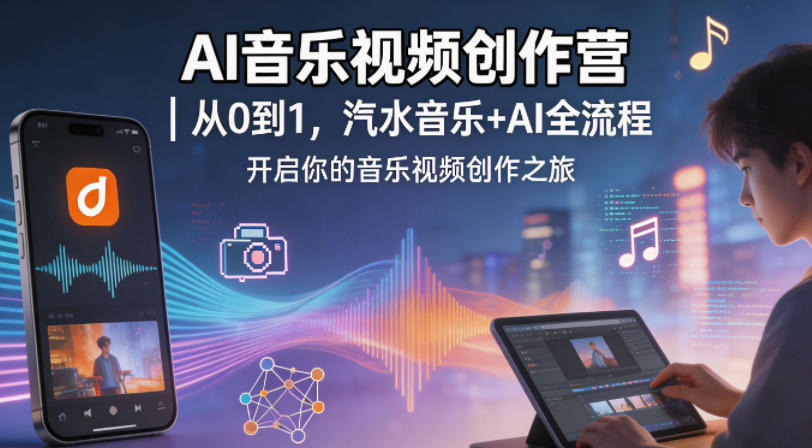 AI音乐视频创作营｜从0到1，汽水音乐+AI全流程，开启你的音乐视频创作之旅-资源后花园