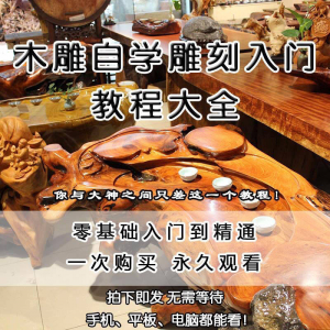 木雕自学雕刻入门教程木匠制作diy手工技术玉石学习视频教学课程-资源后花园