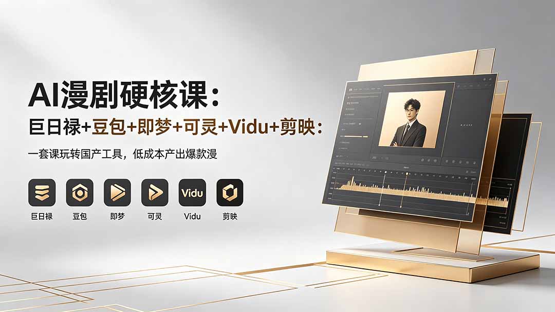 AI漫剧硬核课：巨日禄+豆包+即梦+可灵+Vidu+剪映：一套课玩转国产工具，低成本产出爆款漫剧-资源后花园