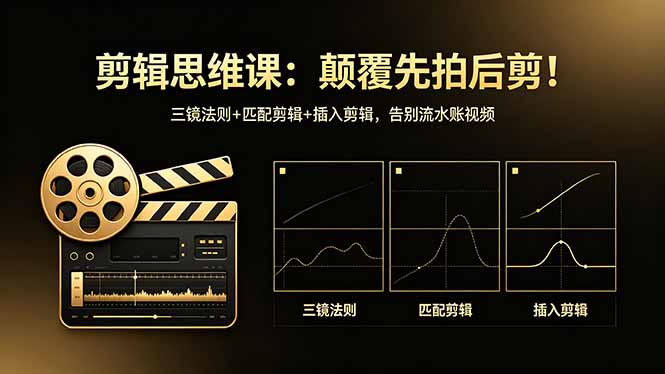 剪辑思维课：颠覆先拍后剪！三镜法则+匹配剪辑+插入剪辑，告别流水账视频-资源后花园