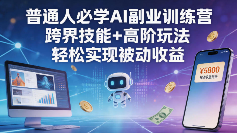 普通人必学AI副业训练营跨界技能+高阶玩法轻松实现被动收益-资源后花园