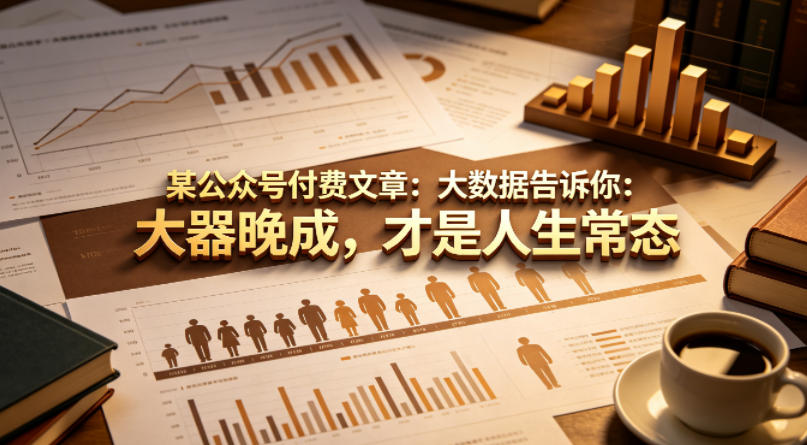 某公众号付费文章：大数据告诉你：大器晚成，才是人生常态-资源后花园