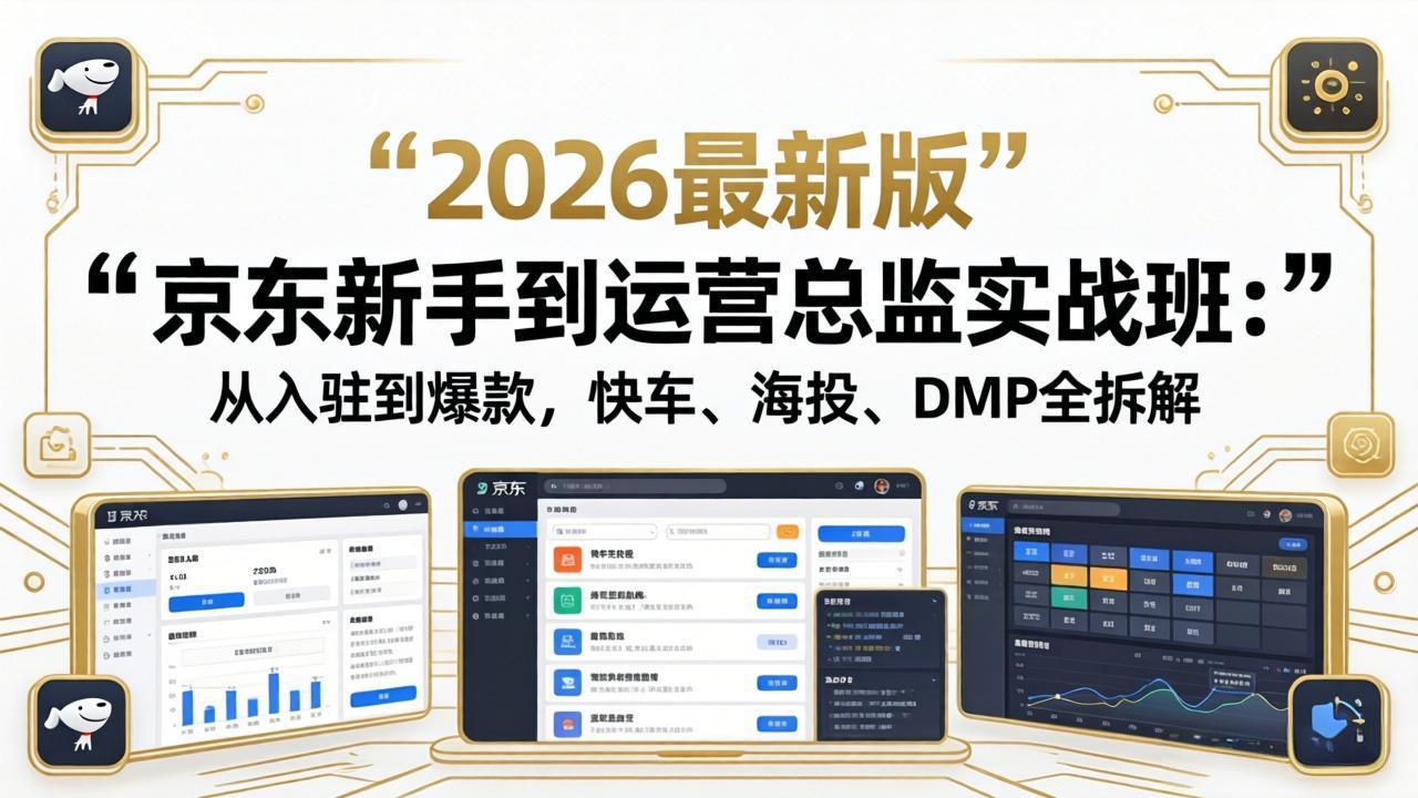 京东新手到运营总监实战班：从入驻到爆款，快车、海投、DMP全拆解，2026最新版-资源后花园
