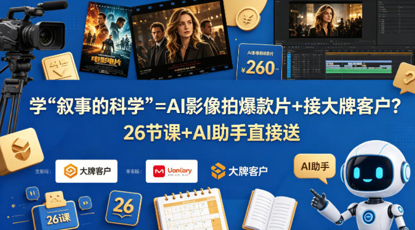 学《叙事的科学》=AI影像拍爆款片+接大牌客户？26节课+AI助手直接送【原创双语字幕】-资源后花园