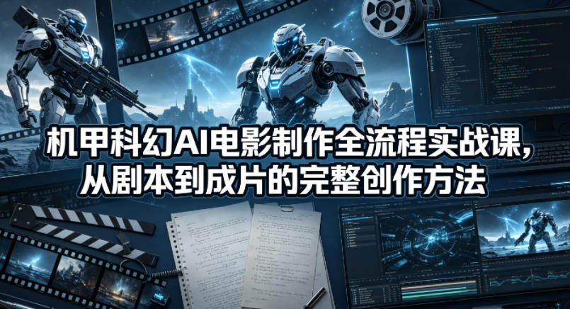 机甲科幻AI电影制作全流程实战课，从剧本到成片的完整创作方法-资源后花园