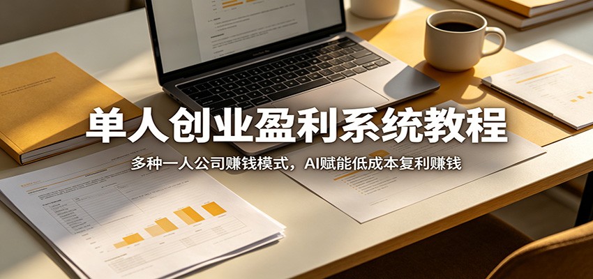 单人创业盈利系统教程：多种一人公司赚钱模式，AI赋能低成本复利赚钱-资源后花园