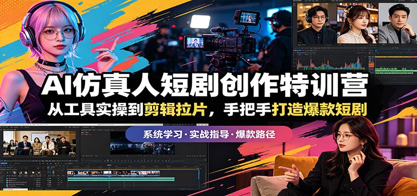 AI仿真人短剧创作特训营：从工具实操到剪辑拉片，手把手打造爆款短剧-资源后花园