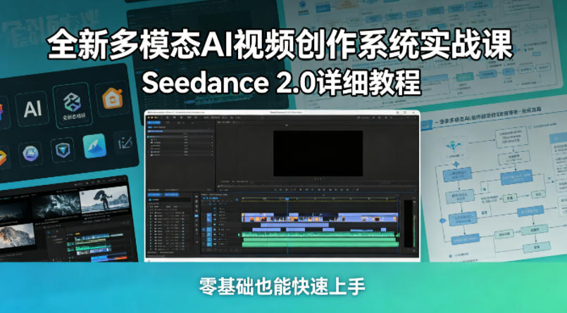 全新多模态AI视频创作系统实战课，Seedance 2.0详细教程，零基础也能快速上手-资源后花园
