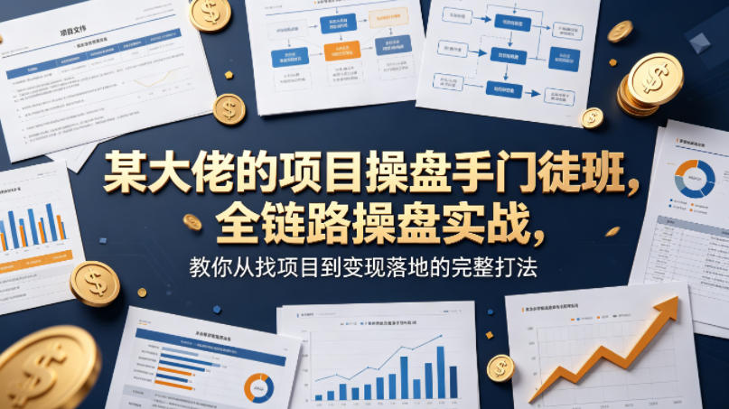 某大佬的项目操盘手门徒班，全链路操盘实战，教你从找项目到变现落地的完整打法-资源后花园
