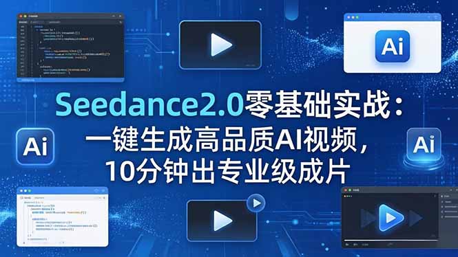 Seedance2.0零基础实战：一键生成高品质AI视频，10分钟出专业级成片-资源后花园