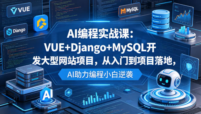 AI编程实战课：VUE+Django+MySQL开发大型网站项目，从入门到项目落地，AI助力编程小白逆袭-资源后花园