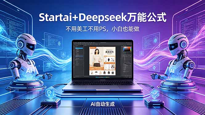 AI自动做电商详情页：Startai+Deepseek万能公式，不用美工不用PS，小白也能做-资源后花园