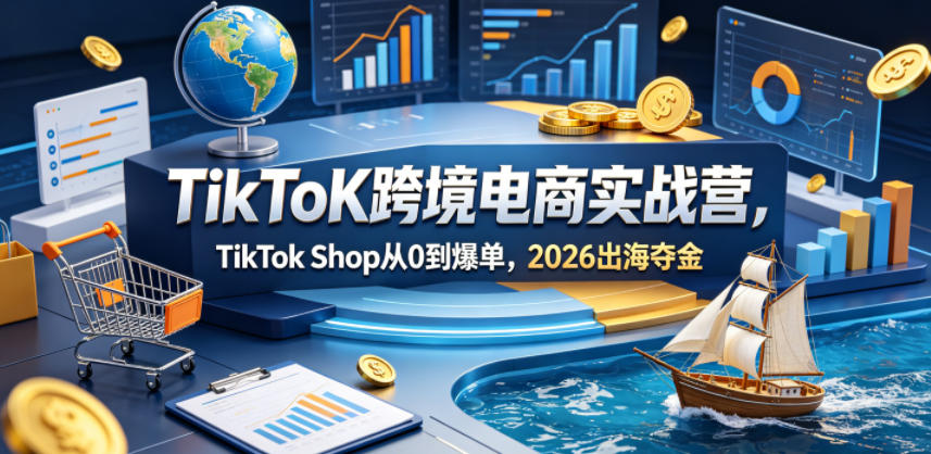 TikToK跨境电商实战营，TikTok Shop从0到爆单，2026出海夺金-资源后花园
