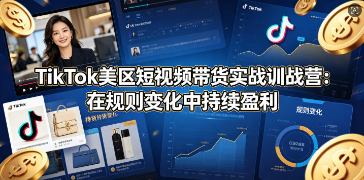 TikTok美区短视频带货实战训战营：在规则变化中持续盈利-资源后花园
