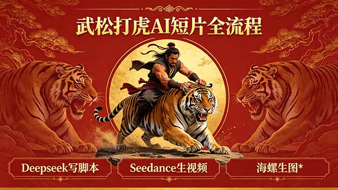武松打虎AI短片全流程：Deepseek写脚本+Seedance生视频+海螺生图-资源后花园