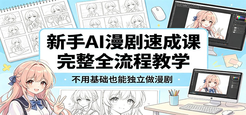 新手AI漫剧速成课：完整全流程教学，不用基础也能独立做漫剧-资源后花园