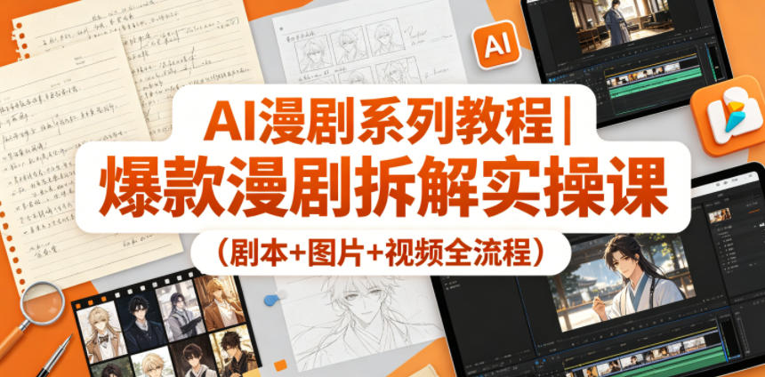 AI漫剧系列教程｜爆款漫剧拆解实操课(剧本+图片+视频全流程)-资源后花园