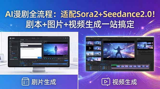 AI漫剧全流程：适配Sora2+Seedance2.0！剧本+图片+视频生成一站搞定-资源后花园
