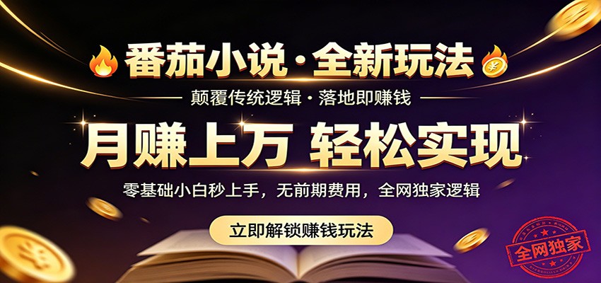 番茄小说5月最新独家玩法，稳定落地实测月入过万！-资源后花园