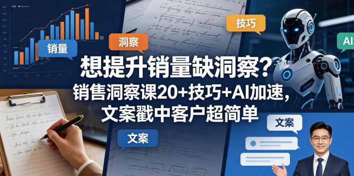 想提升销量缺洞察？销售洞察课20+技巧+AI加速，文案戳中客户超简单【原创双语字幕】-资源后花园