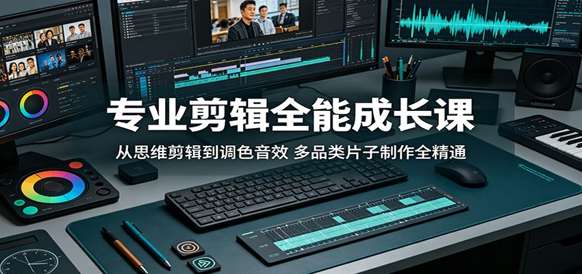 专业剪辑全能成长课：从思维剪辑到调色音效，多品类片子制作全精通-资源后花园