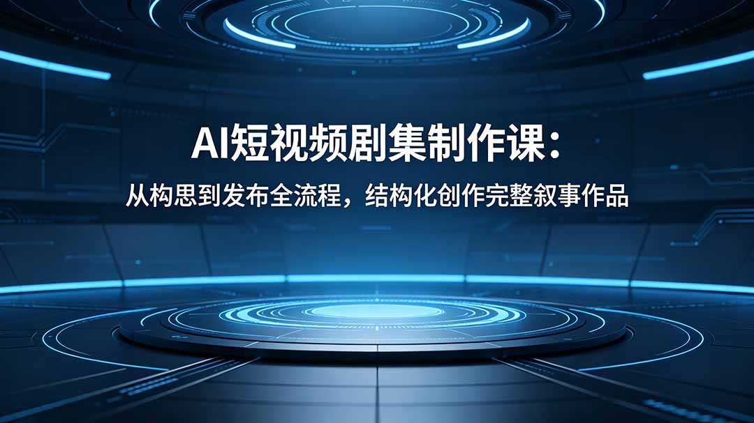 AI短视频剧集制作课：从构思到发布全流程，结构化创作完整叙事作品-资源后花园