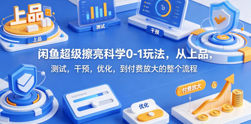闲鱼超级擦亮科学0-1玩法，从上品，测试，干预，优化，到付费放大的整个流程-资源后花园