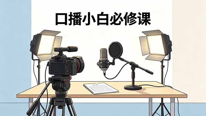 口播小白必修课：录像收音灯光设备+脚本撰写，搭专业级录制场景-资源后花园