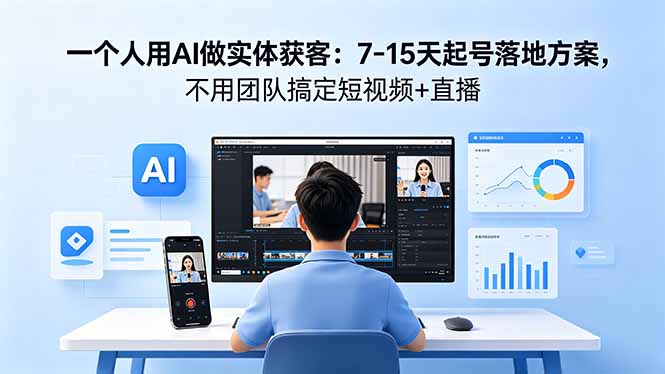 一个人用AI做实体获客：7-15天起号落地方案，不用团队搞定短视频+直播-资源后花园