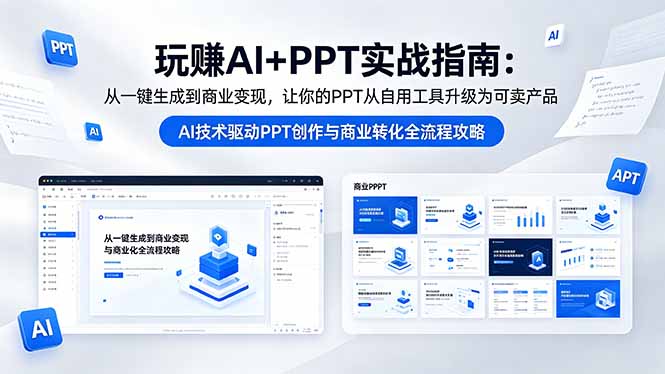 玩赚AI+PPT实战指南-更新5月13：从一键生成到商业变现，让你的PPT从自用工具升级为可卖产品-资源后花园