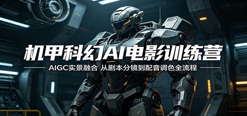 机甲科幻AI电影训练营：AIGC实景融合，从剧本分镜到配音调色全流程-资源后花园