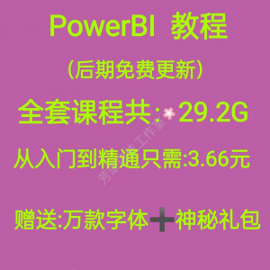 Power bi教程商业数据分析可视化图表建模视频零基础powerbi课程-资源后花园