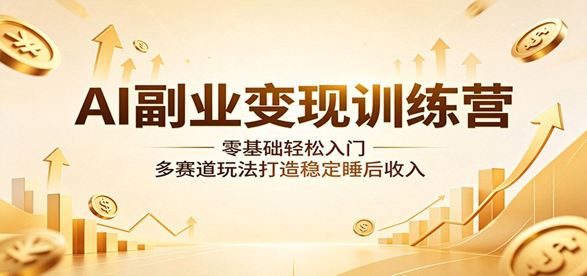 AI副业变现训练营：零基础轻松入门，多赛道玩法打造稳定睡后收入-资源后花园