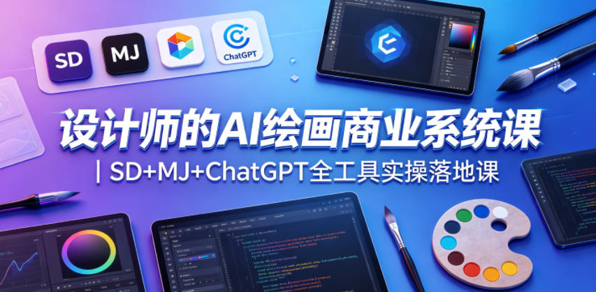 设计师的AI绘画商业系统课｜SD+MJ+ChatGPT全工具实操落地课-资源后花园