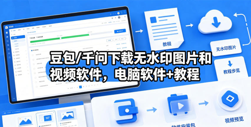 豆包/千问下载无水印图片和视频软件，电脑软件+教程-资源后花园