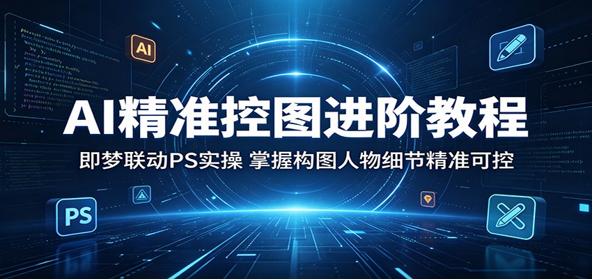 AI精准控图进阶教程：即梦联动PS实操，掌握构图人物细节精准可控-资源后花园