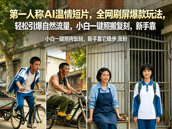 第一人称AI温情短片，全网刷屏爆款玩法，轻松引爆自然流量，小白一键照搬复刻，新手靠它稳步涨粉-资源后花园