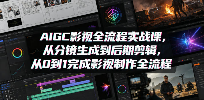 AIGC影视全流程实战课，从分镜生成到后期剪辑，从0到1完成影视制作全流程-资源后花园