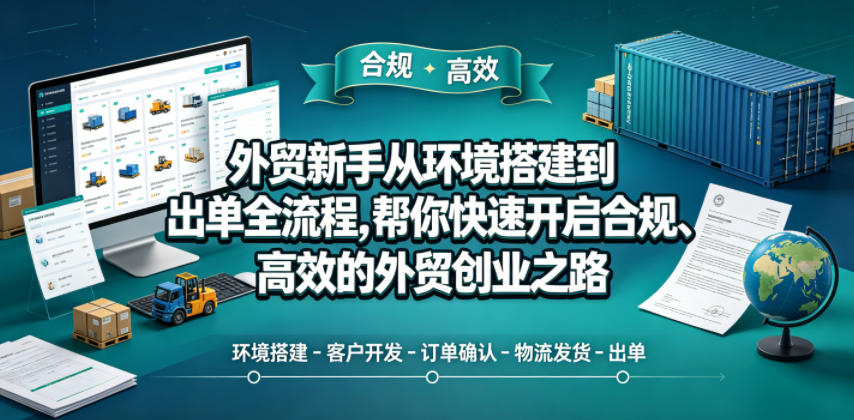 外贸新手从环境搭建到出单全流程，帮你快速开启合规、高效的外贸创业之路-资源后花园