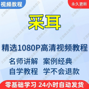 采耳手法视频学习教程新手自学零基础入门精通教学培训课程全集-资源后花园