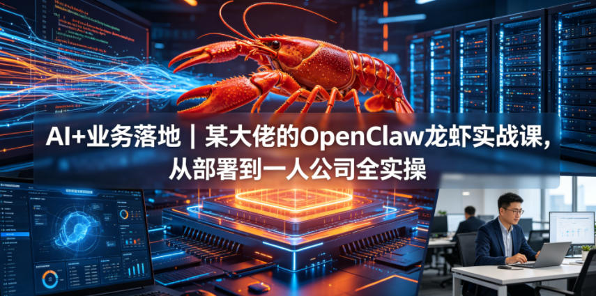 AI+业务落地｜某大佬的OpenClaw小龙虾实战课，从部署到一人公司全实操-资源后花园
