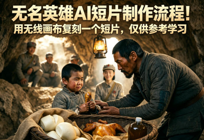 无名英雄AI短片制作流程！用无线画布复刻一个短片，仅供参考学习-资源后花园