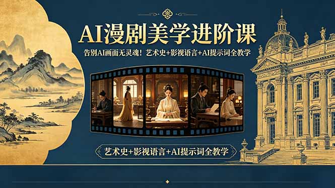 告别AI画面无灵魂！AI漫剧美学进阶课，艺术史+影视语言+AI提示词全教学-资源后花园