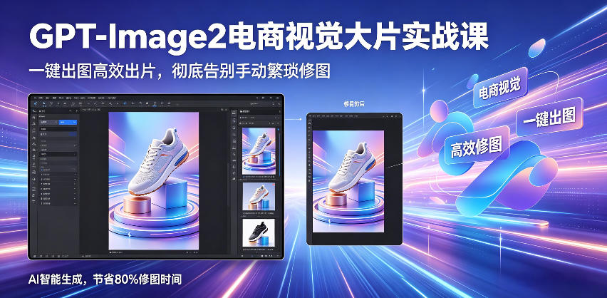 GPT-Image2电商视觉大片实战课，一键出图高效出片，彻底告别手动繁琐修图-资源后花园